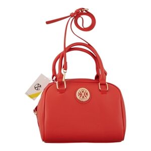 NWT CXL Christian Lacroix Red Bag Neri Satchel Textured Caviar Pebbled Finish